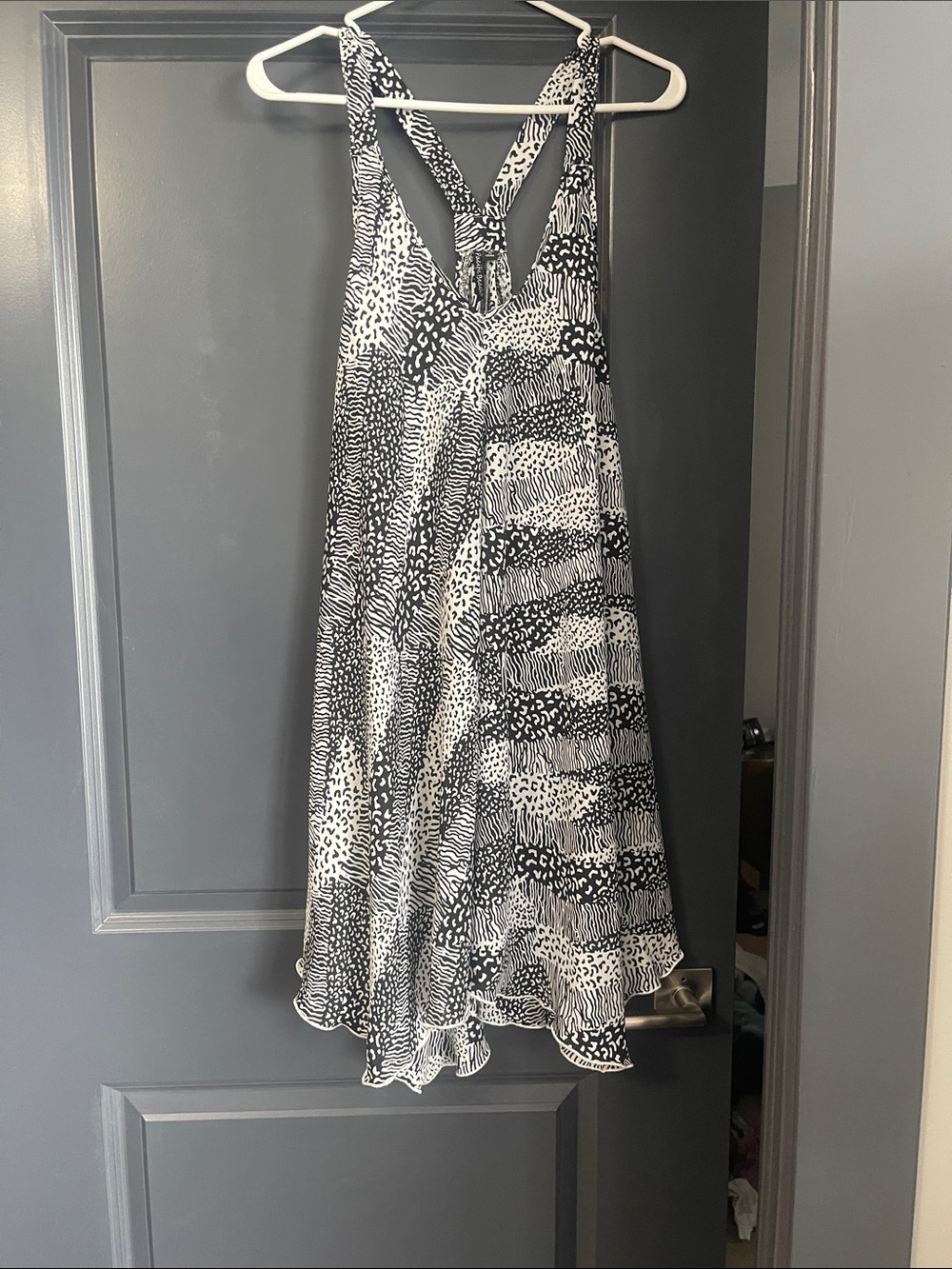 Backless Black & White Patterned cover-up